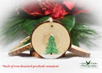 Hand-Painted Wood Slice Ornament - Rose-breasted Grosbeak