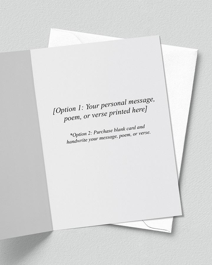 Designated space for personalization of greeting cards at Cove Creek Photography.